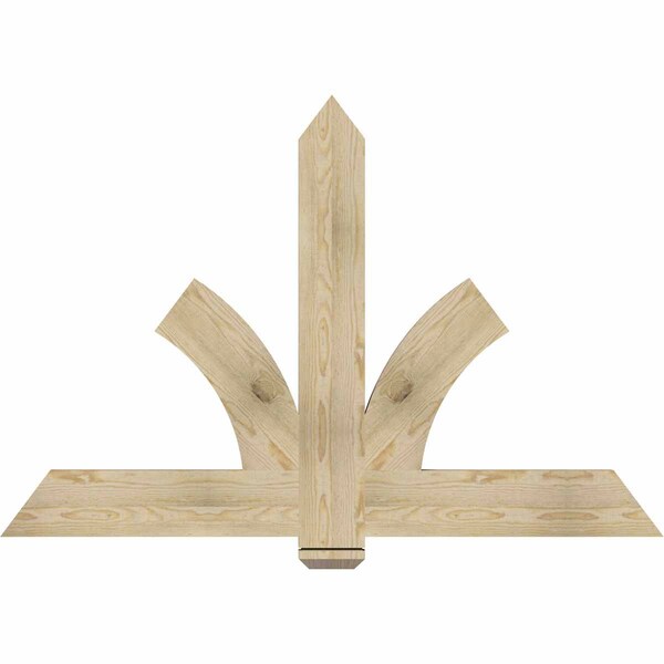 Ekena Millwork Redmond Rough Sawn Timber Gable Bracket, Douglas Fir, 60"W x 40"H x 2"D x 6"F, 16/12 Pitch GBW060X40X0206RED00RDF - main